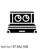 lidar sensor autonomous vehicle glyph icon vector illustration. Стоковая иллюстрация, иллюстратор Vectorwin / Фотобанк Лори