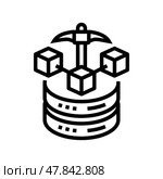 mining big data line icon vector illustration. Стоковая иллюстрация, иллюстратор Vectorwin / Фотобанк Лори