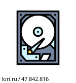 storage disks big data color icon vector illustration. Стоковая иллюстрация, иллюстратор Vectorwin / Фотобанк Лори