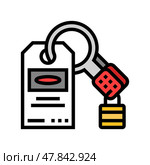 lockout tagout injury prevention color icon vector illustration. Стоковая иллюстрация, иллюстратор Vectorwin / Фотобанк Лори