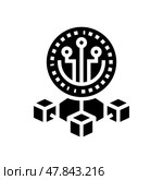 crypto token decentralized application glyph icon vector illustration. Стоковая иллюстрация, иллюстратор Vectorwin / Фотобанк Лори