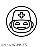 ai doctor assistant healthcare innovation line icon vector illustration. Стоковая иллюстрация, иллюстратор Vectorwin / Фотобанк Лори