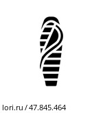tapered sleeping bag glyph icon vector illustration. Стоковая иллюстрация, иллюстратор Vectorwin / Фотобанк Лори