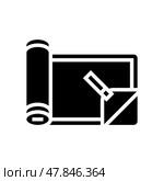 quick dry towel ultralight hiking glyph icon vector illustration. Стоковая иллюстрация, иллюстратор Vectorwin / Фотобанк Лори