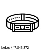 headlamp ultralight hiking line icon vector illustration. Стоковая иллюстрация, иллюстратор Vectorwin / Фотобанк Лори