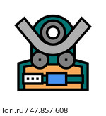 bending machine color icon vector illustration. Стоковая иллюстрация, иллюстратор Vectorwin / Фотобанк Лори