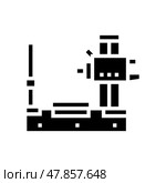 boring machine glyph icon vector illustration. Стоковая иллюстрация, иллюстратор Vectorwin / Фотобанк Лори