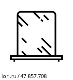 bathroom mirror line icon vector illustration. Стоковая иллюстрация, иллюстратор Vectorwin / Фотобанк Лори