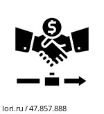 severance pay allowance glyph icon vector illustration. Стоковая иллюстрация, иллюстратор Vectorwin / Фотобанк Лори