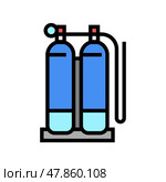 gas cylinders for welding color icon vector illustration. Стоковая иллюстрация, иллюстратор Vectorwin / Фотобанк Лори