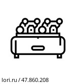 rotary air compressor line icon vector illustration. Стоковая иллюстрация, иллюстратор Vectorwin / Фотобанк Лори