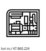 screw air compressor line icon vector illustration. Стоковая иллюстрация, иллюстратор Vectorwin / Фотобанк Лори
