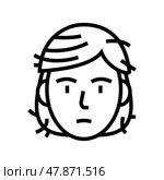 hair damage disease line icon vector illustration. Стоковая иллюстрация, иллюстратор Vectorwin / Фотобанк Лори