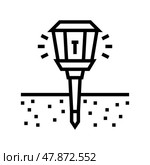 sonic repeller gardening line icon vector illustration. Стоковая иллюстрация, иллюстратор Vectorwin / Фотобанк Лори