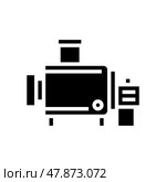 cheesemaking equipment for prepare cheese glyph icon vector illustration. Стоковая иллюстрация, иллюстратор Vectorwin / Фотобанк Лори