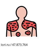 psoriasis disease color icon vector illustration. Стоковая иллюстрация, иллюстратор Vectorwin / Фотобанк Лори