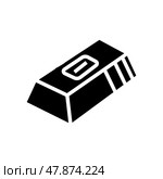 gold ingot gambling video game glyph icon vector illustration. Стоковая иллюстрация, иллюстратор Vectorwin / Фотобанк Лори