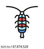 zooplankton ocean color icon vector illustration. Стоковая иллюстрация, иллюстратор Vectorwin / Фотобанк Лори
