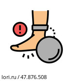 heaviness in legs flat feet color icon vector illustration. Стоковая иллюстрация, иллюстратор Vectorwin / Фотобанк Лори