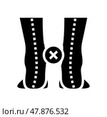 curvature of legs inward glyph icon vector illustration. Стоковая иллюстрация, иллюстратор Vectorwin / Фотобанк Лори