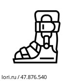 bandage for treatment flat feet line icon vector illustration. Стоковая иллюстрация, иллюстратор Vectorwin / Фотобанк Лори