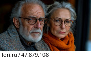 Senior Couple's Portrait of Connection and Wisdom: A Tale of Shared Life, Captured in a Moment of Intimacy and Experience. Стоковое AI-изображение, AI-художник Данила Большаков / Фотобанк Лори