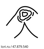 cutaneous mucormycosis line icon vector illustration. Стоковая иллюстрация, иллюстратор Vectorwin / Фотобанк Лори