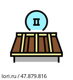 second stage of roof replacement color icon vector illustration. Стоковая иллюстрация, иллюстратор Vectorwin / Фотобанк Лори