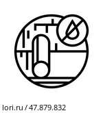 roof underlayment line icon vector illustration. Стоковая иллюстрация, иллюстратор Vectorwin / Фотобанк Лори