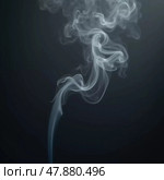 Delicate tendrils of smoke rise and twist in fluid motions, creating captivating forms against a muted backdrop. This visual speaks to the beauty of ephemeral moments. Generative AI. Стоковое AI-изображение, AI-художник Юлия Петровская / Фотобанк Лори