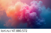 Bright plumes of colored smoke billow against a serene sky, infusing the natural landscape with a cascade of vibrant hues. This spectacle captivates onlookers, enhancing the ambiance. Generative AI. Стоковое AI-изображение, AI-художник Юлия Петровская / Фотобанк Лори