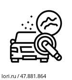 scuff mark and minor scratch buffing line icon vector illustration. Стоковая иллюстрация, иллюстратор Vectorwin / Фотобанк Лори