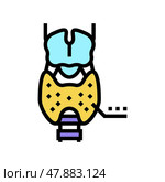 thyroid gland endocrinology color icon vector illustration. Стоковая иллюстрация, иллюстратор Vectorwin / Фотобанк Лори