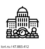 Government accountability and transparency and corruption social problem line icon vector illustration. Стоковая иллюстрация, иллюстратор Vectorwin / Фотобанк Лори