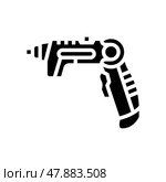 electric screwdriver equipment glyph icon vector illustration. Стоковая иллюстрация, иллюстратор Vectorwin / Фотобанк Лори