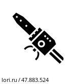 soldering iron for plastic pipes tool glyph icon vector illustration. Стоковая иллюстрация, иллюстратор Vectorwin / Фотобанк Лори