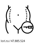 liposuction surgery line icon vector illustration. Стоковая иллюстрация, иллюстратор Vectorwin / Фотобанк Лори