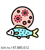 mycobacterium marinum fish color icon vector illustration. Стоковая иллюстрация, иллюстратор Vectorwin / Фотобанк Лори