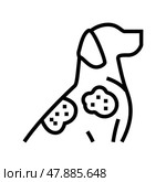 sarcoptic mange line icon vector illustration. Стоковая иллюстрация, иллюстратор Vectorwin / Фотобанк Лори