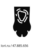 ringworm animal paw glyph icon vector illustration. Стоковая иллюстрация, иллюстратор Vectorwin / Фотобанк Лори