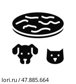 tapeworm animal disease glyph icon vector illustration. Стоковая иллюстрация, иллюстратор Vectorwin / Фотобанк Лори