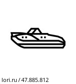 cuddy cabins boat line icon vector illustration. Стоковая иллюстрация, иллюстратор Vectorwin / Фотобанк Лори