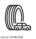 passenger tires line icon vector illustration. Стоковая иллюстрация, иллюстратор Vectorwin / Фотобанк Лори