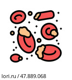 autoimmune hemolytic anemia ill color icon vector illustration. Стоковая иллюстрация, иллюстратор Vectorwin / Фотобанк Лори