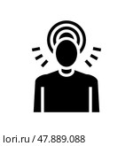 headaches, pain of head glyph icon vector illustration. Стоковая иллюстрация, иллюстратор Vectorwin / Фотобанк Лори