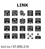 Link Building And Optimization Icons Set Vector. Стоковая иллюстрация, иллюстратор Vectorwin / Фотобанк Лори