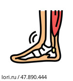 tendonitis problem color icon vector illustration. Стоковая иллюстрация, иллюстратор Vectorwin / Фотобанк Лори