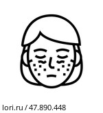 systemic lupus erythematosus line icon vector illustration. Стоковая иллюстрация, иллюстратор Vectorwin / Фотобанк Лори
