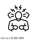 irritability, depression or anxiety line icon vector illustration. Стоковая иллюстрация, иллюстратор Vectorwin / Фотобанк Лори