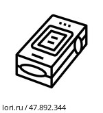 pulse oximeter fingertip line icon vector illustration. Стоковая иллюстрация, иллюстратор Vectorwin / Фотобанк Лори